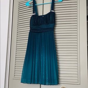 Sparkly teal formal dress